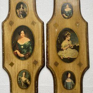Vintage Pictorial Pictures Hanging Victorian Women
